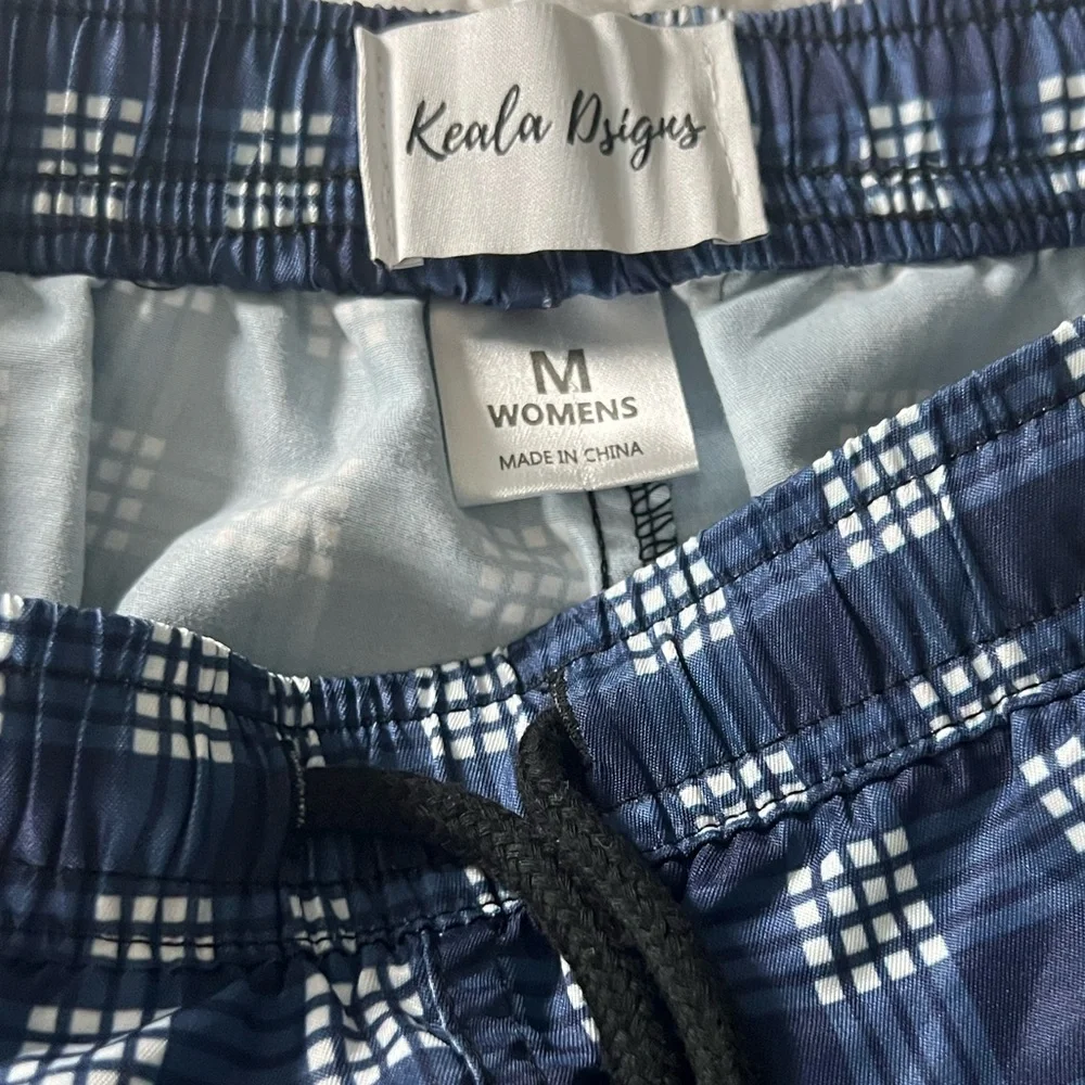 Women’s Navy Checkered Shorts - Picture 6 of 7